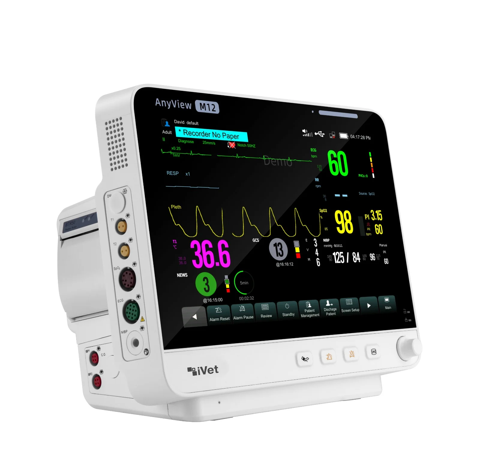 iVet M12 Compact Veterinary Monitor