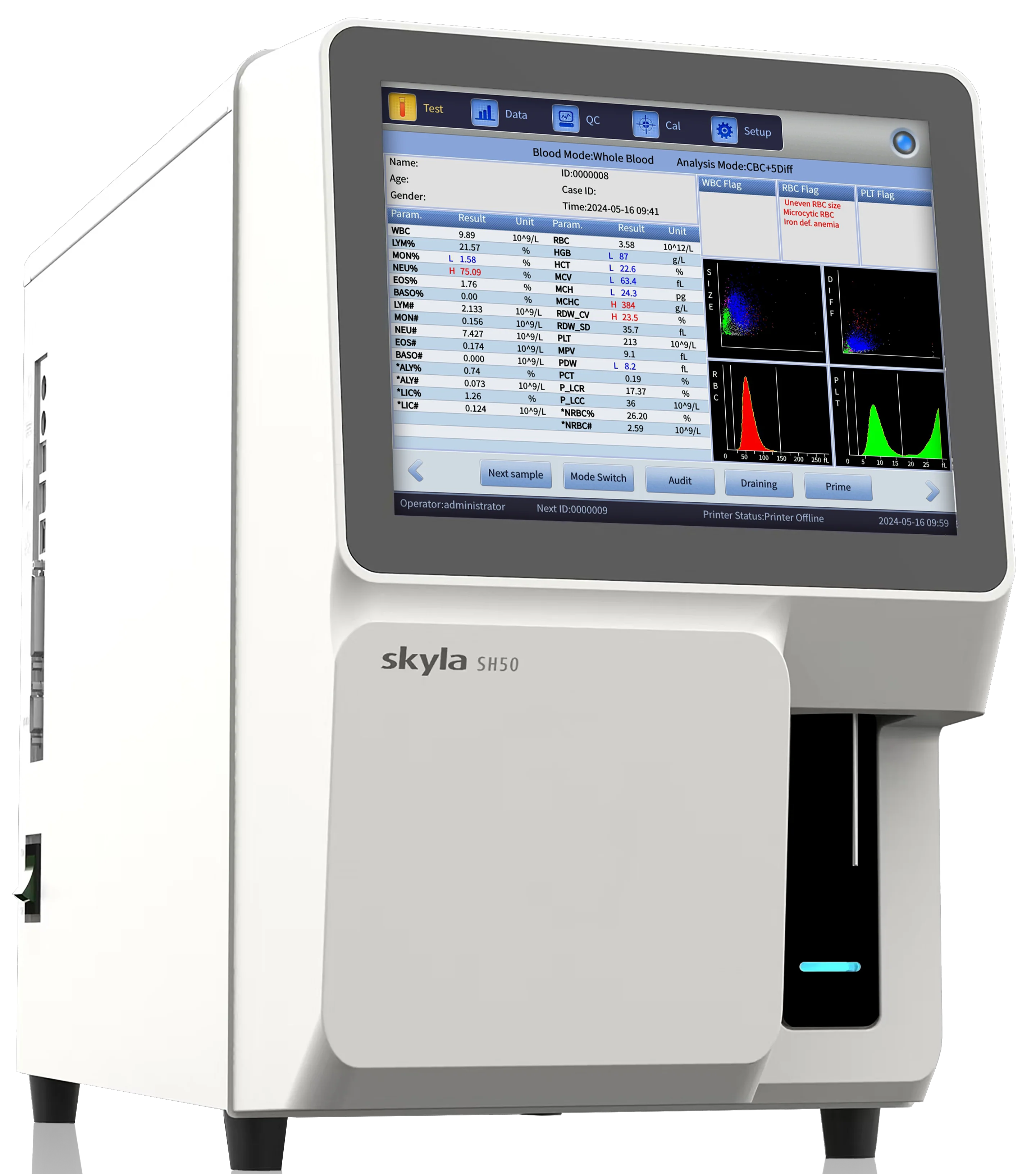 Skyla SH-50 5-Diff Hematology Analyzer with RET